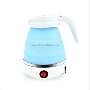 Travel Kettle Mini 600ML Folding <strong>Automatic</strong> Shut-Off Feature Silica Gel Material Colored Mini Portable Kettle