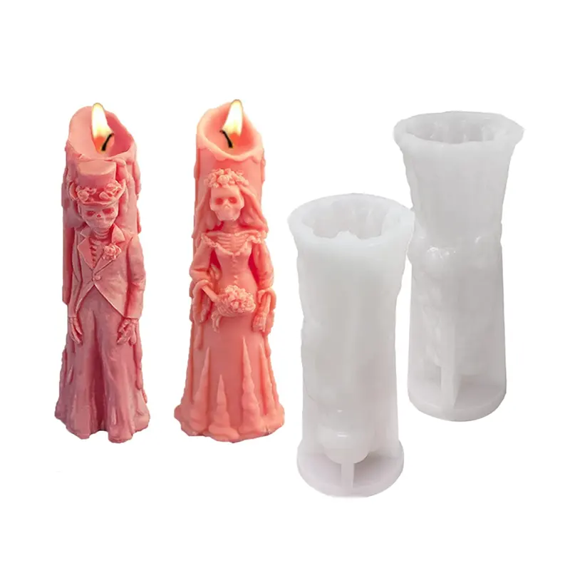 Molde de silicona 3D para la fabricación de velas, molde de silicona para dulces de Halloween para fundición de resina