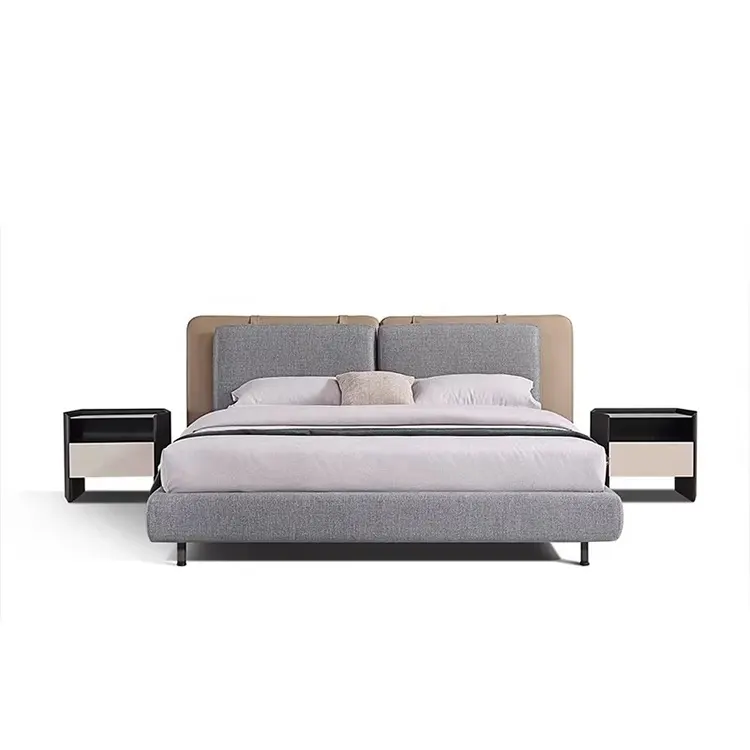 Tatlin soft bed stile italiano design moderno testiera morbida in pelle di alta qualità due cuscini camera da letto king size popolare villa bed
