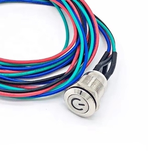 Interruttore a pulsante in metallo impermeabile per Computer 12mm On Off con luce a LED 5V 50cm cablaggio porta di alimentazione interruttore di ripristino automatico - Product Image 2