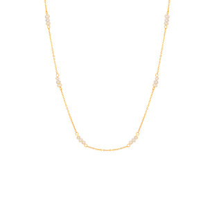 Hongtong B2-150 moda paslanmaz çelik kalp şeklinde kolye ile 18K altın küçük parçacık tatlısu inci el yapımı zincir - Product Image 1
