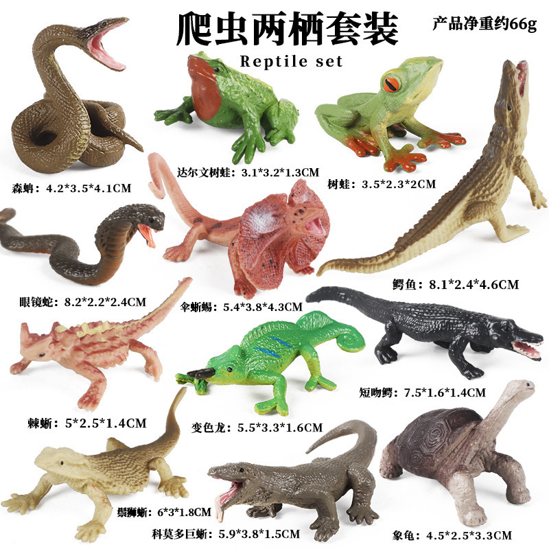 Coloridos KZ Mini Reptiles y Anfibios 12 piezas