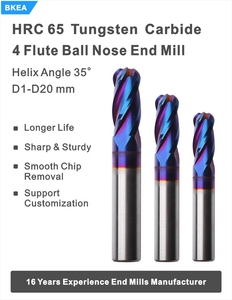 Hızlı kargo 2 veya 4 flüt karbür topu frezeler HRC55/60/65 freze kesicisi Cnc araçları Cnc kesici top burun freze kesicisi - Product Image 3