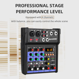 Mezclador de Audio KAIKA de 4 canales, consola de mezcla de sonido portátil, interfaz USB, entrada de ordenador, Monitor fantasma de 48V, grabación de Audio - Product Image 2