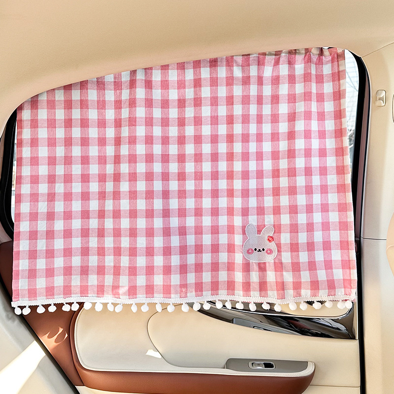 Cortinas de rejilla grandes empotradas en rosa - Cloud Rabbit