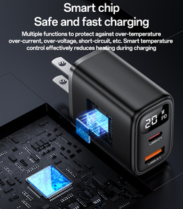 Yesido USB-A & USB-CデュアルポートPD 20W急速充電米国デジタルディスプレイ充電器YC12U - Product Image 4
