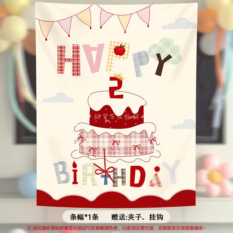 Banner de pastel de cumpleaños estilo 01