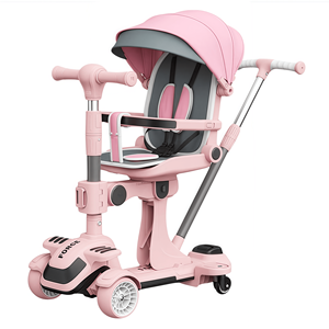 Multi-Functional <strong>5</strong>-in-<strong>1</strong> Children's Toy <strong>Scooter</strong> with Three PU Wheels Foldable for Infants &amp; Toddlers Aged <strong>1</strong>-3 for Outdoor Play - Product Image 3