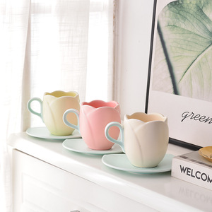 ถ้วยกาแฟดอกทิวลิปเซรามิกที่ละเอียดอ่อนและสวยงาม - Product Image 5