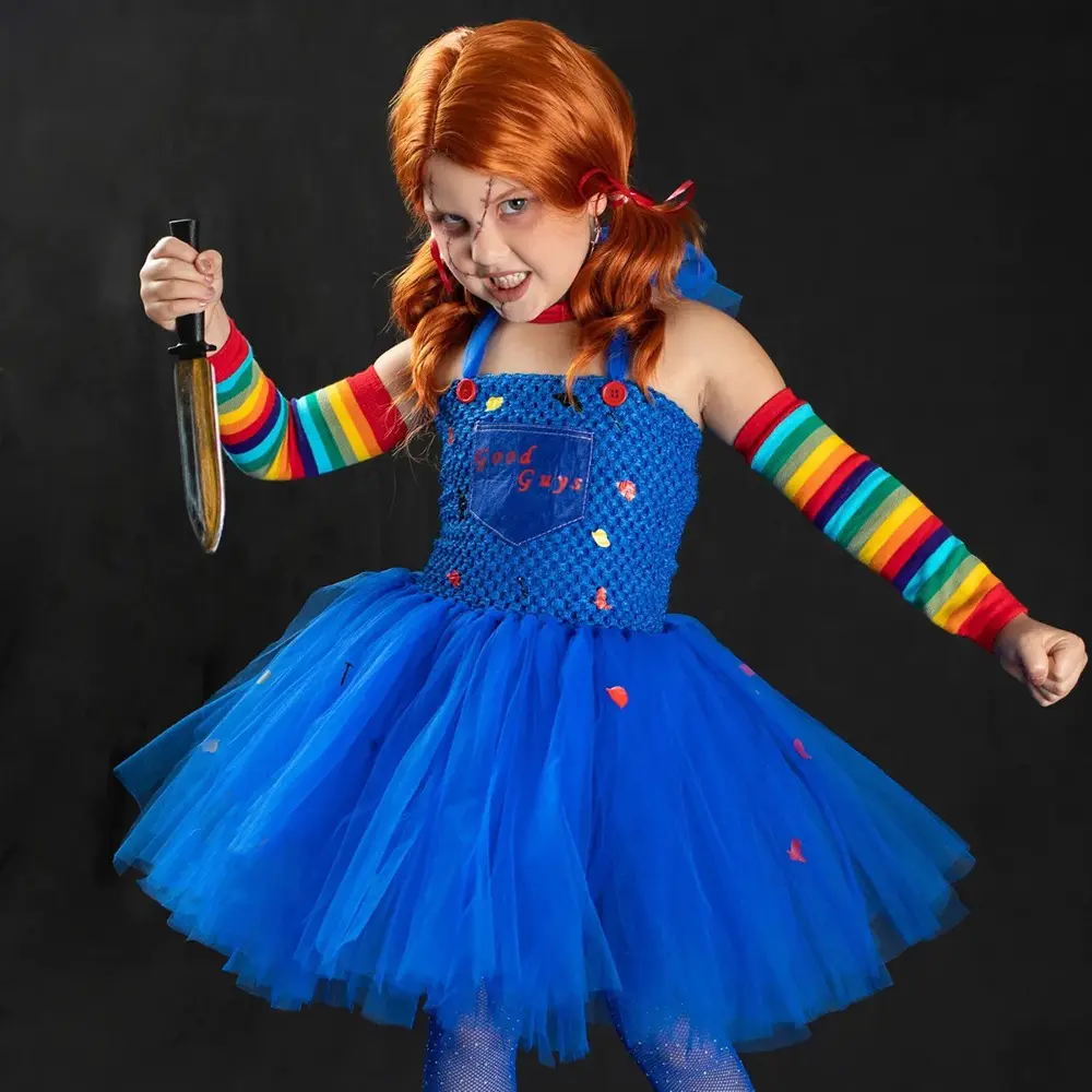 A la venta Halloween niño Chucky muñeca disfraz payaso princesa vestidos fiesta Horror Chucky película disfraz