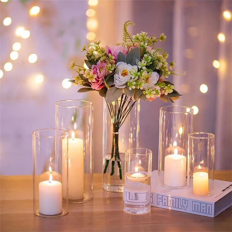 Portacandele in vetro personalizzato all'ingrosso tazza di candela di compleanno per cena a lume di candela romantica di san valentino europeo