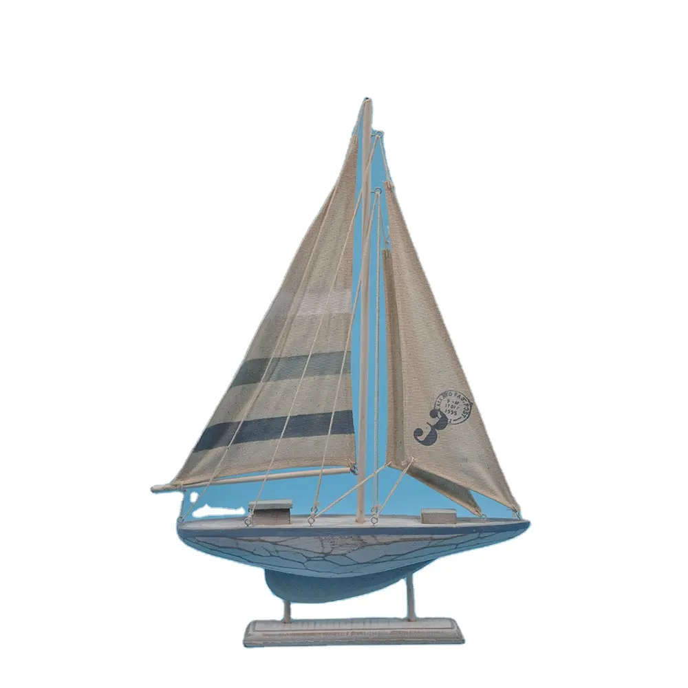 Modelo de velero ZY74237, decoración de madera de alta calidad