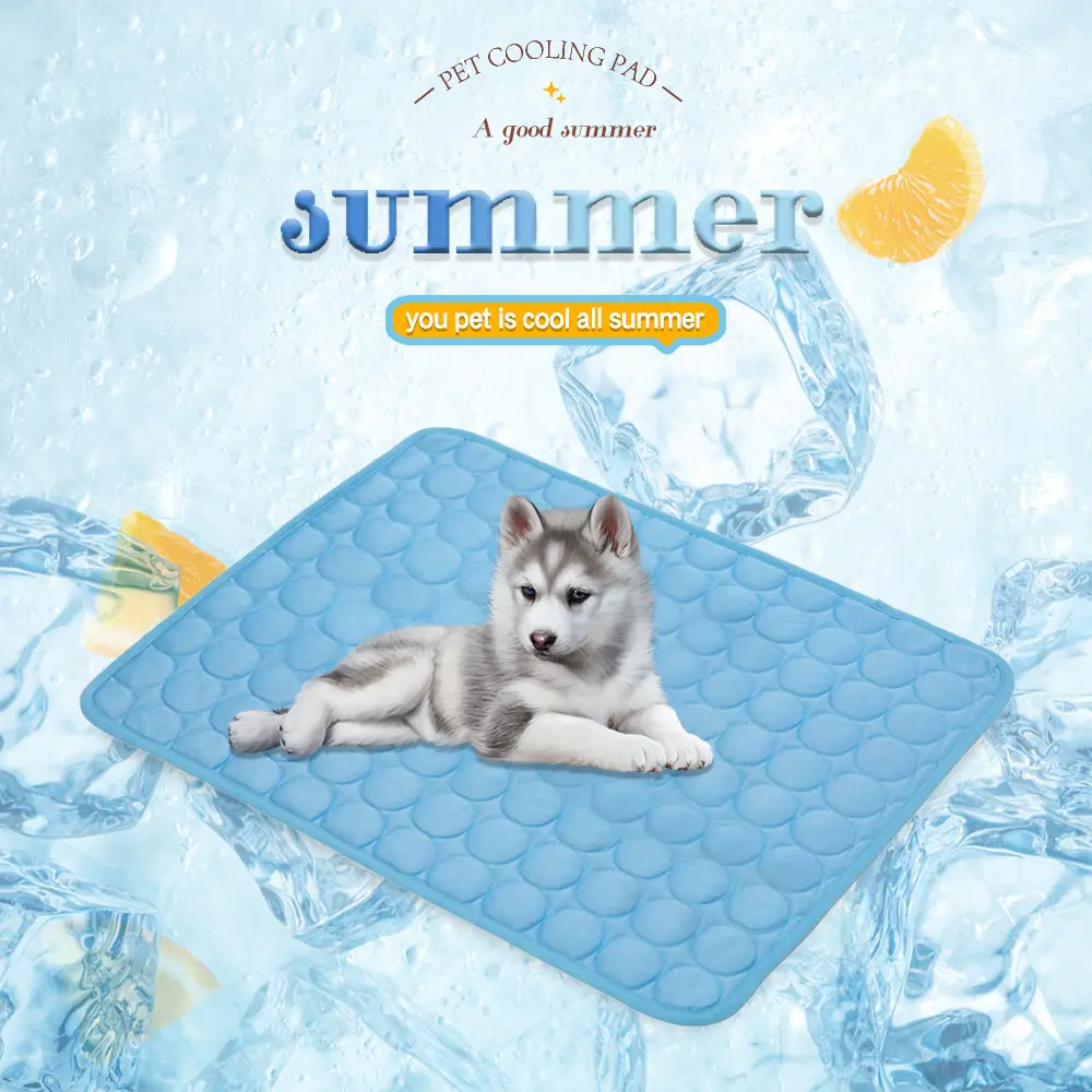 Alfombrillas de seda helada de verano para mascotas, colchón de refrigeración lavable para perros, camas impermeables para mascotas, funda de cojín para perros para dormir, descanso