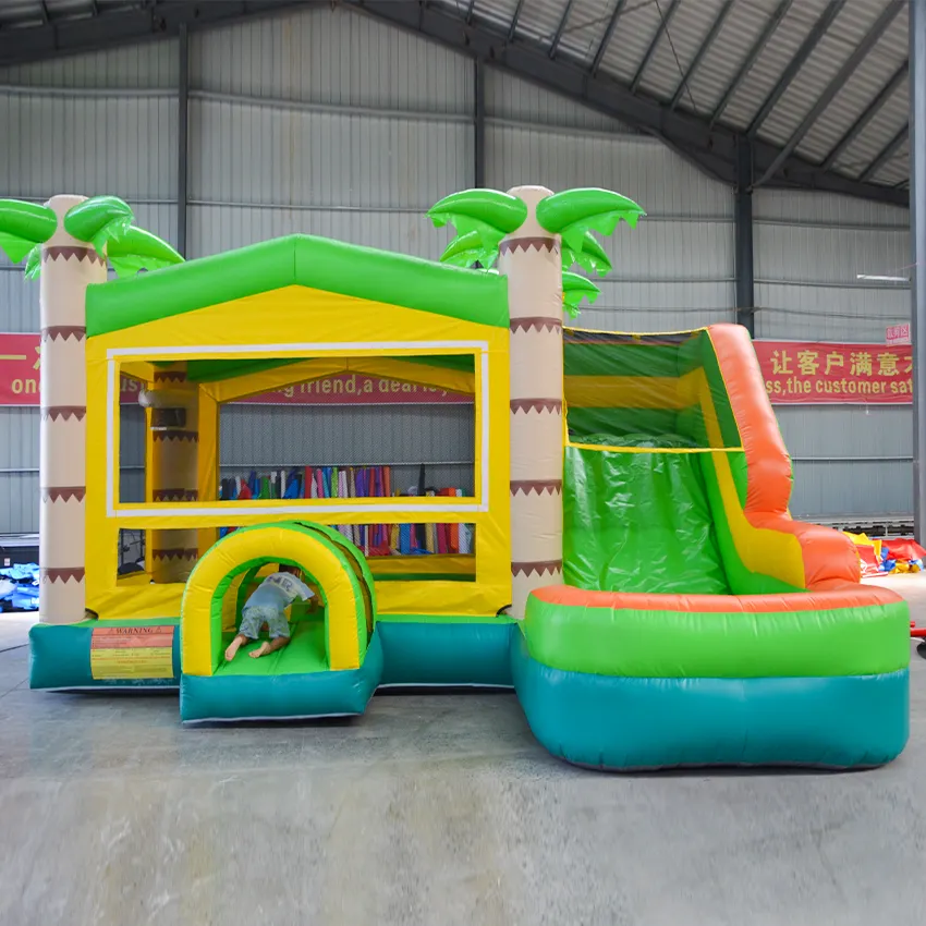 Commerciële Glijbaan Opblaasbare Voor Kinderen Giant Bounce Huis Met Glijbaan En Zwembad Bounce Huis Wit Slide