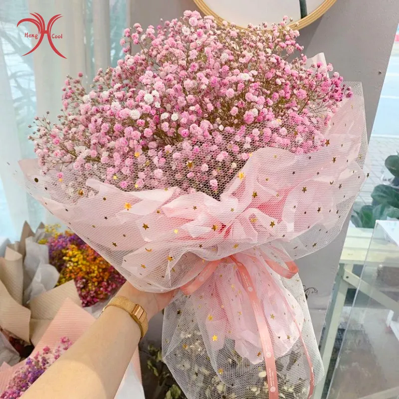 Vendita calda star moon yarn Flower Wrapping Mesh fiorista fornisce carta da imballaggio regalo per natale
