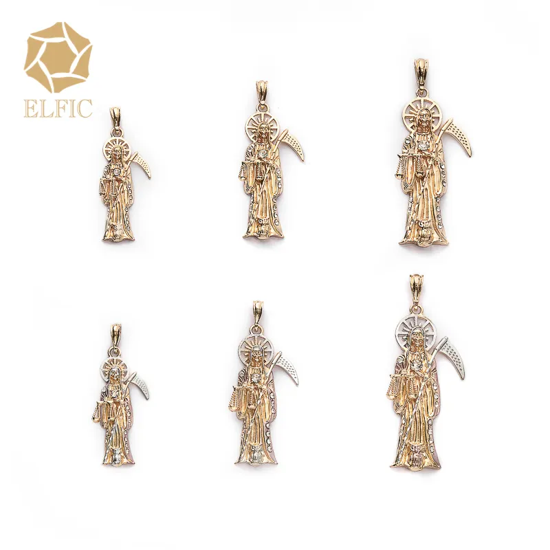 Elfic i più venduti gioielli in oro 14k 18k placcati in oro 14 carati gioielli con ciondolo babbo natale fantasma diavolo gioielli religiosi