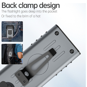 Đầy Màu Sắc Xách Tay Edc Ngọn Đuốc Phẳng Loại C Có Thể Sạc Lại Mỏng Đèn Pin Hợp Kim Nhôm Cơ Thể Túi Clip Cho Cắm Trại Chạy Cưỡi - Product Image 5