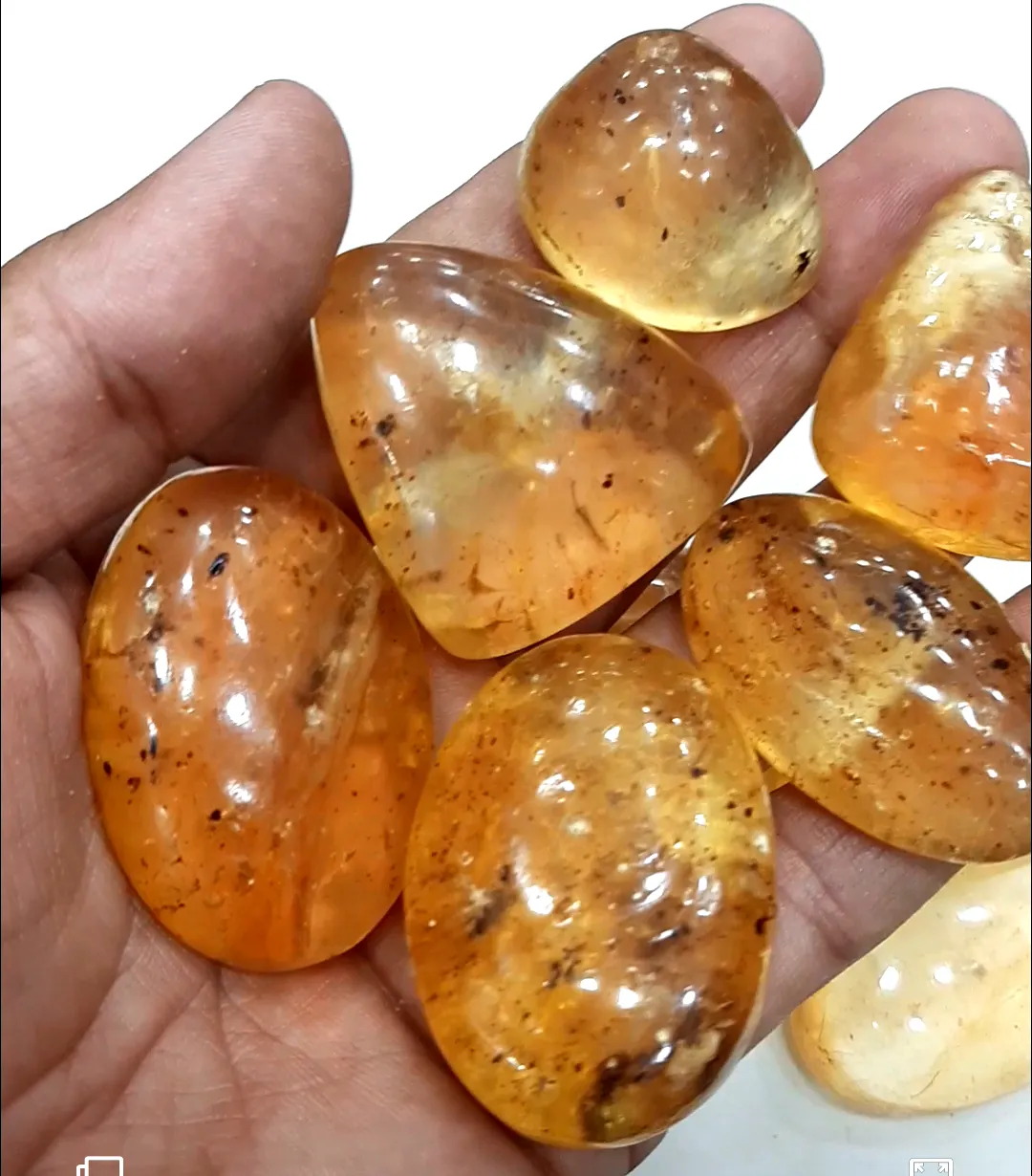 6x9mm bis 8x11mm Baltic Amber Star Carving Cabochon Edelstein Natur schmuck Hand gefertigt Modisch Simuliertes Perlen halsband Gold