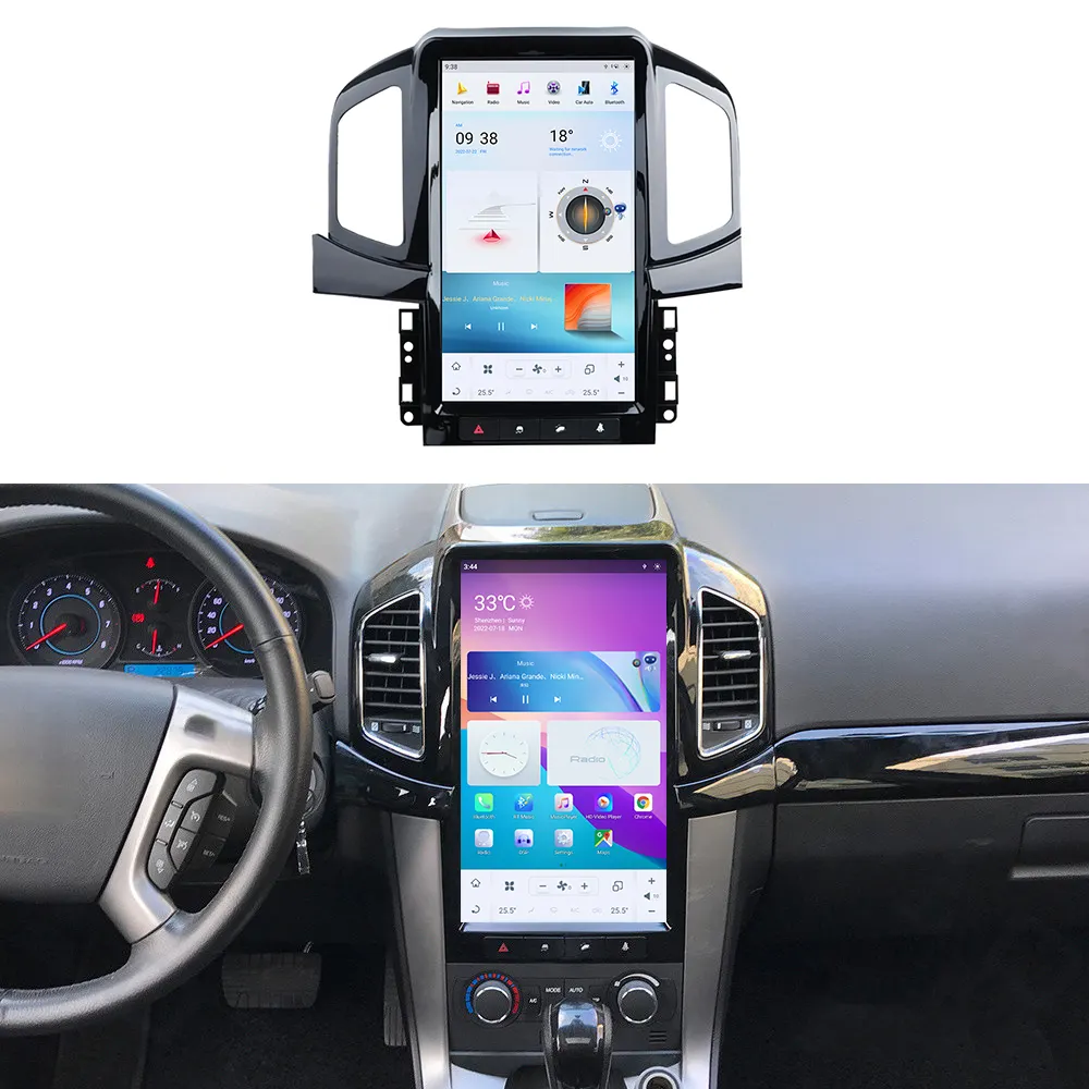 Layar dvd palyer mobil android full touch, speaker nirkabel GPS 4 + 64 GB untuk Chevrolet Captiva 2013 2014 2015 2017 4 + 64 GB