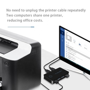 USB2.0 Switches,2x4 USB KVM Switch Selector 2 <strong>Computers</strong> Share 4 USB for Keyboard Mouse Printer,Compatible With Windows, Mac - Product Image 3