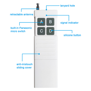 Uzaktan kumanda 4-Key açma-kapama verici, anahtarsız giriş uzaktan kablosuz anahtarı TX ve RX modülü - Product Image 2