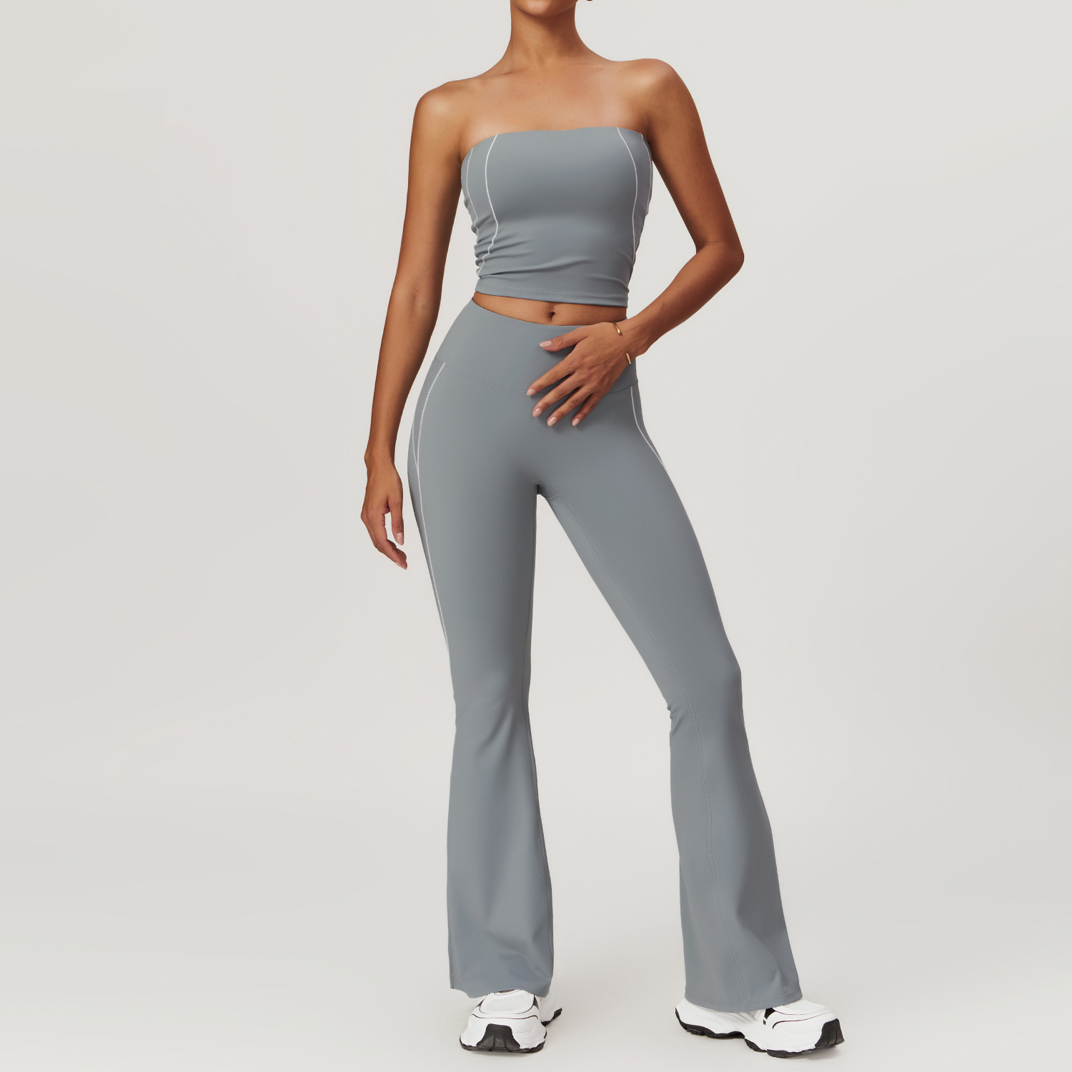 Vest and trousers, iron gray