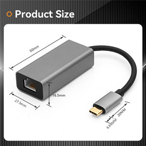 Adattatore di rete portatile da 1000Mbps USB 3.1 tipo C a RJ45 Gigabit Ethernet Hub USB C per laptop tablet telefoni - Product Image 2