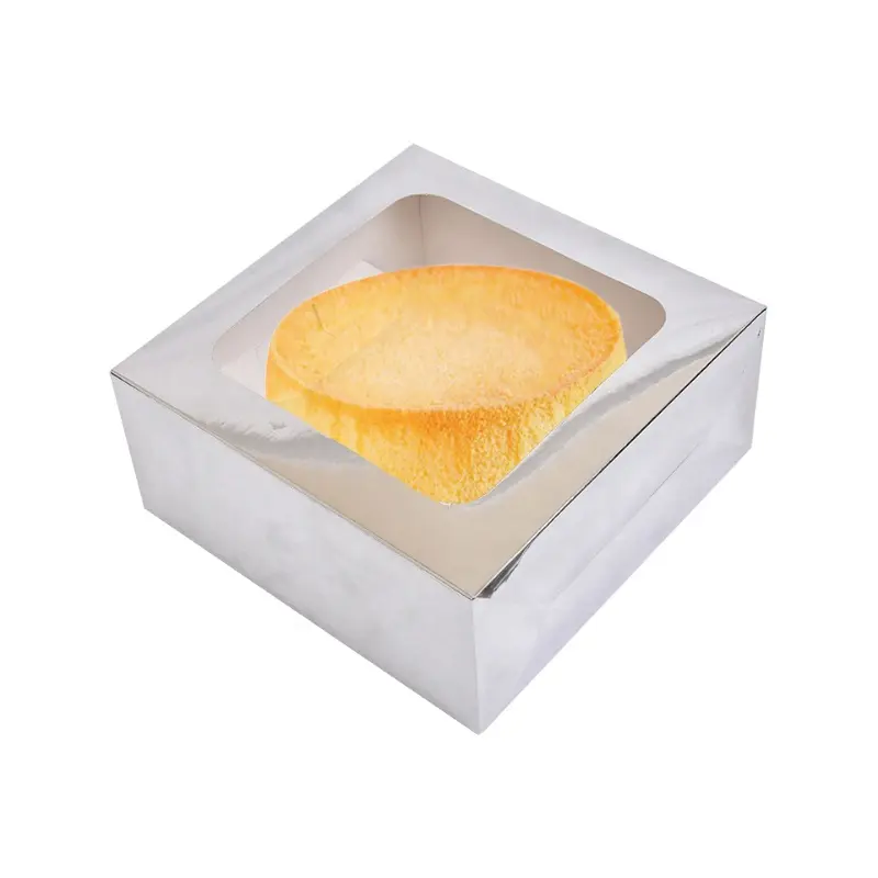 Boîte à gâteau carrée en papier kraft écologique Boulangerie blanche personnalisée 12*12*5 pouces Boîte d'emballage pliable et recyclable pour gâteau de fête d'anniversaire