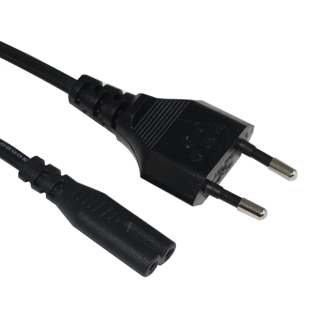 Accesorios de Cable de alimentación H03vvh2-f, 2 clavijas, Eu Iec c7, Cable de extensión eléctrico europeo para Pc