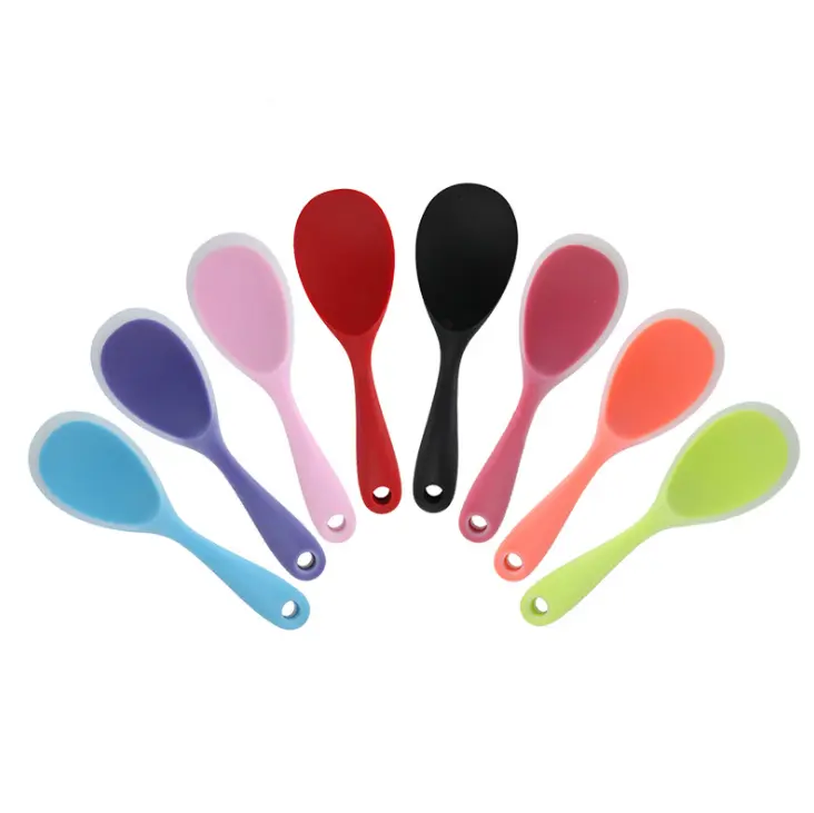 Hot Selling Novelty High Temperature Resistant Colorful Silicone Spatula Cooking Spoon