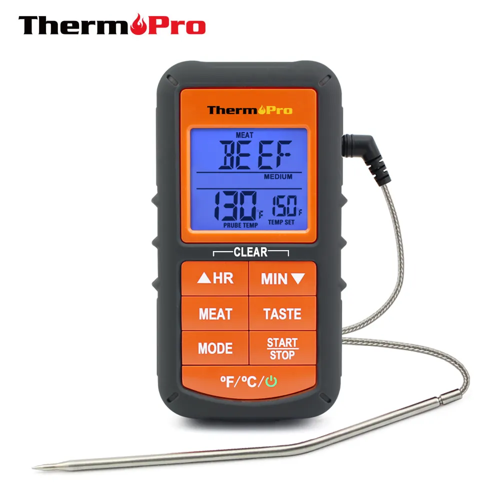 ThermoPro-termómetro Digital para cocinar alimentos, TP06S, para carne, con sonda de temperatura para parrilla de alimentos