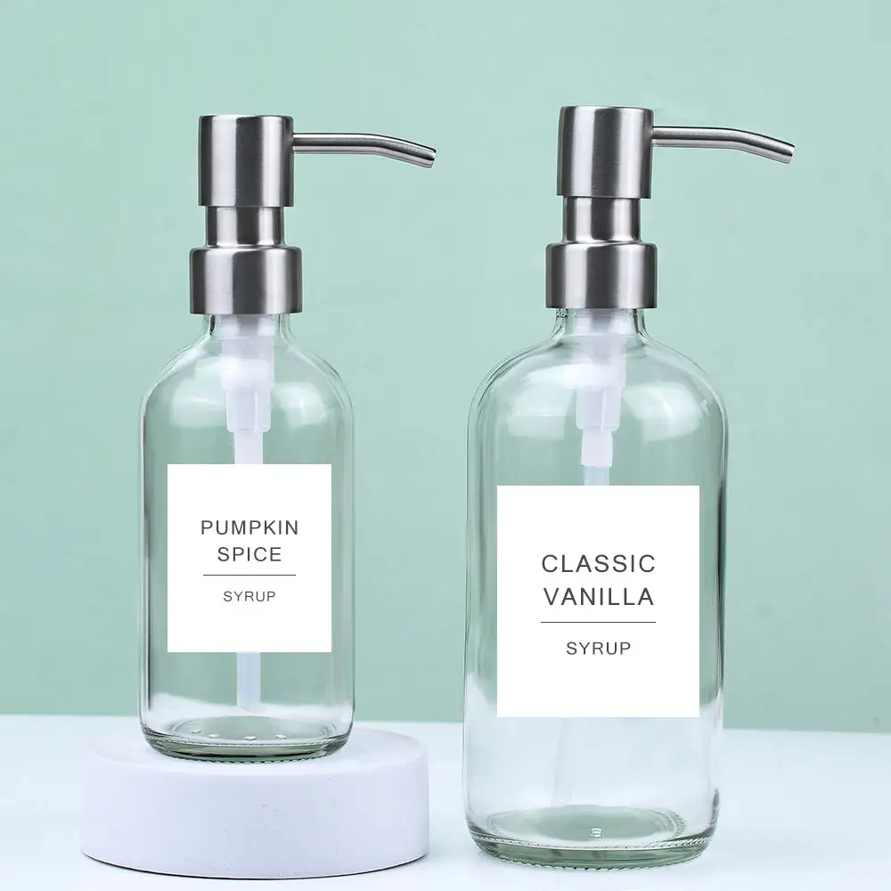 Benutzer definierte leere 300ml 500ml Lotion Flüssig seifensp ender Glas Pump flasche Körper wäsche Conditioner Shampoo flaschen mit Pumpe