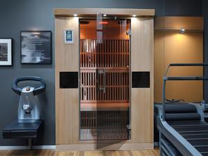2-Person Near Infrared <strong>Led</strong> Wood Miracle Heat Infrared Sauna Cabin Low EMF Computer Control Panel Solid Hemlock Type Garden Sauna - Product Image 6