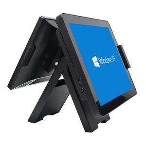 15 дюймов linux pos машина емкостный сенсорный двойной экран дешевые pos машина для продажи