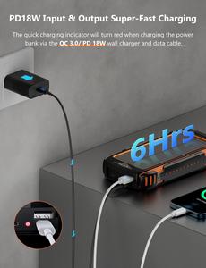 20000mAh Solar Power Bank with PD 18W QC 3.0 Quick Charge 5 <strong>Output</strong> &amp; <strong>Input</strong> IP65 Waterproof Built-in Bright Flashlights - Product Image 2