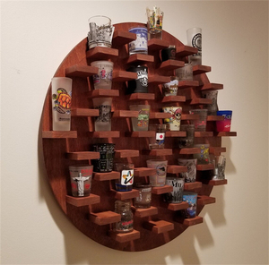 Mộc Mạc 48 khoang Wall Mount pint kính bóng Hộp Thanh tủ bộ sưu tập freestanding gỗ bắn kính hiển thị trường hợp - Product Image 2