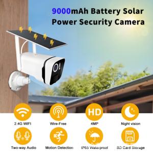 4CH Solar Wireless <span class=keywords><strong>Camera</strong></span> <span class=keywords><strong>Security</strong></span> System Kit com <span class=keywords><strong>WiFi</strong></span> 2K Bullet <span class=keywords><strong>Camera</strong></span> 10,1 polegadas HD Screen 1T HDD para Hmoe