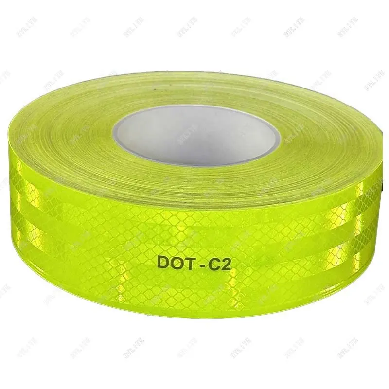 Super Colle Fluorescent Jaune Accessoires De Voiture Cinta Reflectiva Camion Sécurité dot c2 Autocollant Bande Réfléchissante