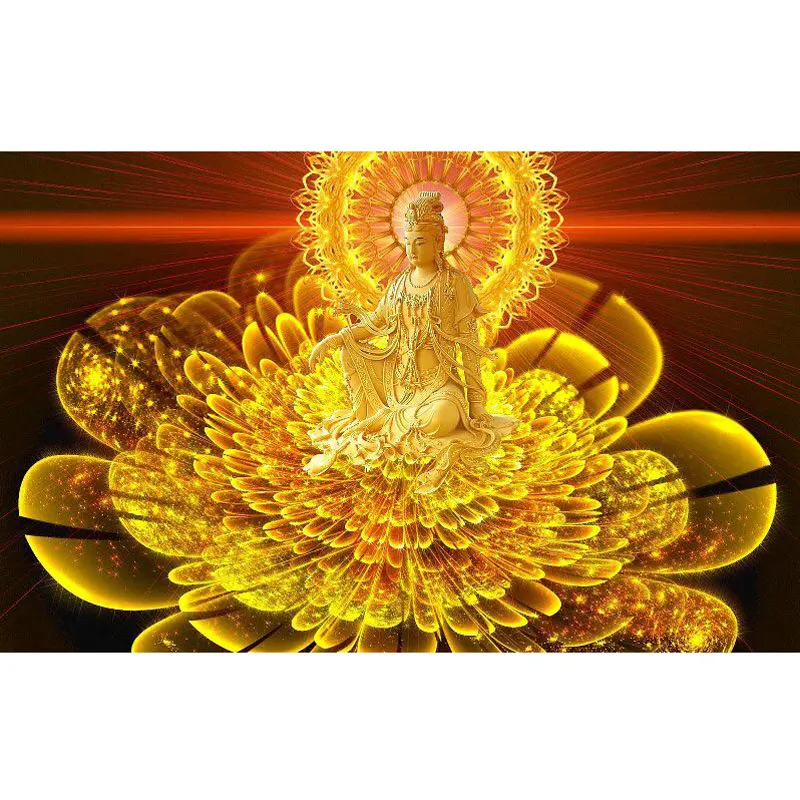 5d Diamond Painting Kits Buddha Statue on the Lotus Seat Diy AB Drill Diamond Embroidery Art Handicrafts Full Drill