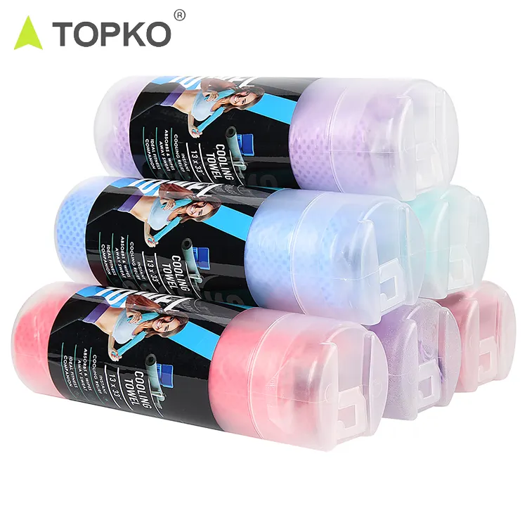 TOPKO sıcak satış yaz buz havlu kaymaz PVA spor ile serinletici havlu kutusu