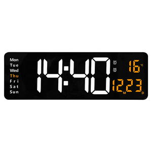 16&quot; <strong>LED</strong> Wall Clock Two Sets of Ringing Temperature Date Week <strong>Time</strong> - Product Image 4
