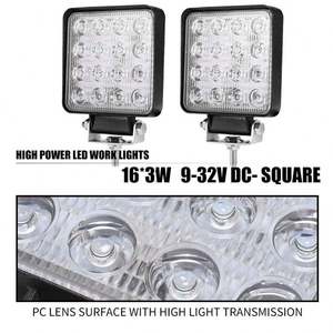 Yeni 48W 4 inç LED kamyon çalışma ışığı kare 24V sel ışın 12 Volt 6000k renk sıcaklığı