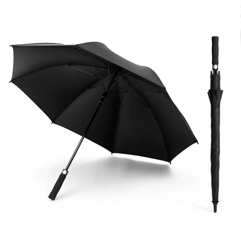 Sombrilla de fibra de vidrio diseñador grande logotipo de marca personalizado a prueba de viento gran promocional paraguas de golf personalizado con logotipo