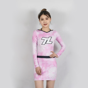 College Cheerleading Dance Practice Uniform and Accessories <strong>Pink</strong> Long Sleeved <strong>Cheer</strong> Uniform - Product Image 1