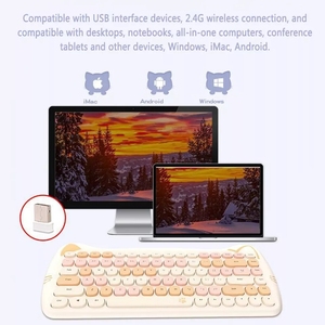 Miniteclado inalámbrico de 2,4G, ratón óptico silencioso, portátil, 2400 DPI, para Android, PC, escritorio y portátil
