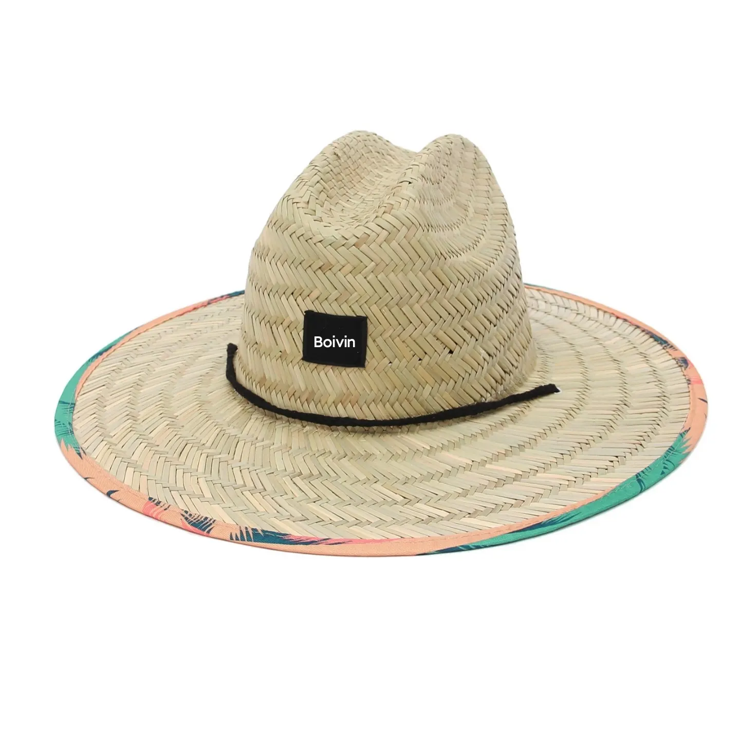 Пляжная соломенная шляпа Lifeguard ручной вязки, с круглыми полями