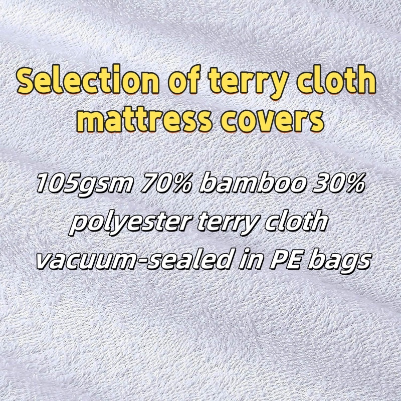 Tissu éponge 105 g/m² 70 % bambou 30 % polyester emballé dans un sac PE