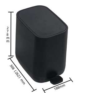 Cubo de basura a prueba de agua con forma rectangular, cubo de basura interior de 7L equipado con tapa de cierre suave y diseño abierto