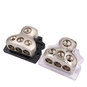 3 Way 1x 0 Gauge in / 3X <strong>4</strong> Gauge Out Amp Power Distribution Ground <strong>Distributor</strong> Connecting Block for Car Amplifier Audio Splitter - Product Image 1