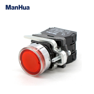 ManHua XB4-BW33M5 & XB4-BW34M5 Metall runde Druckknopf schalter mit LED rot grün Lampe - Product Image 5